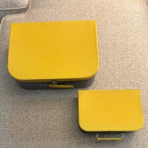 Yellow and Gray Suitcase Decor (cardboard)